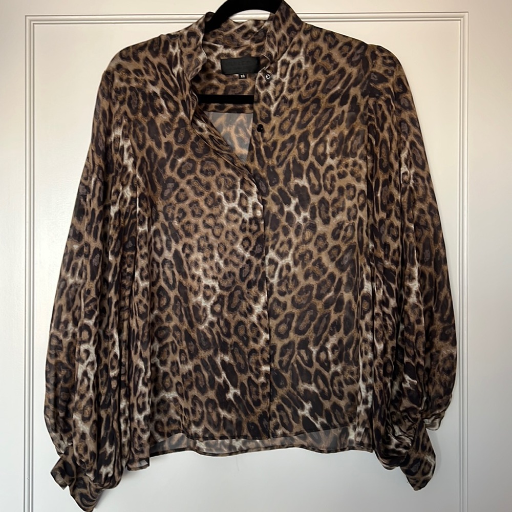 Nili Lotan - Silk Leopard Print Blouse - Size Xs - image 1